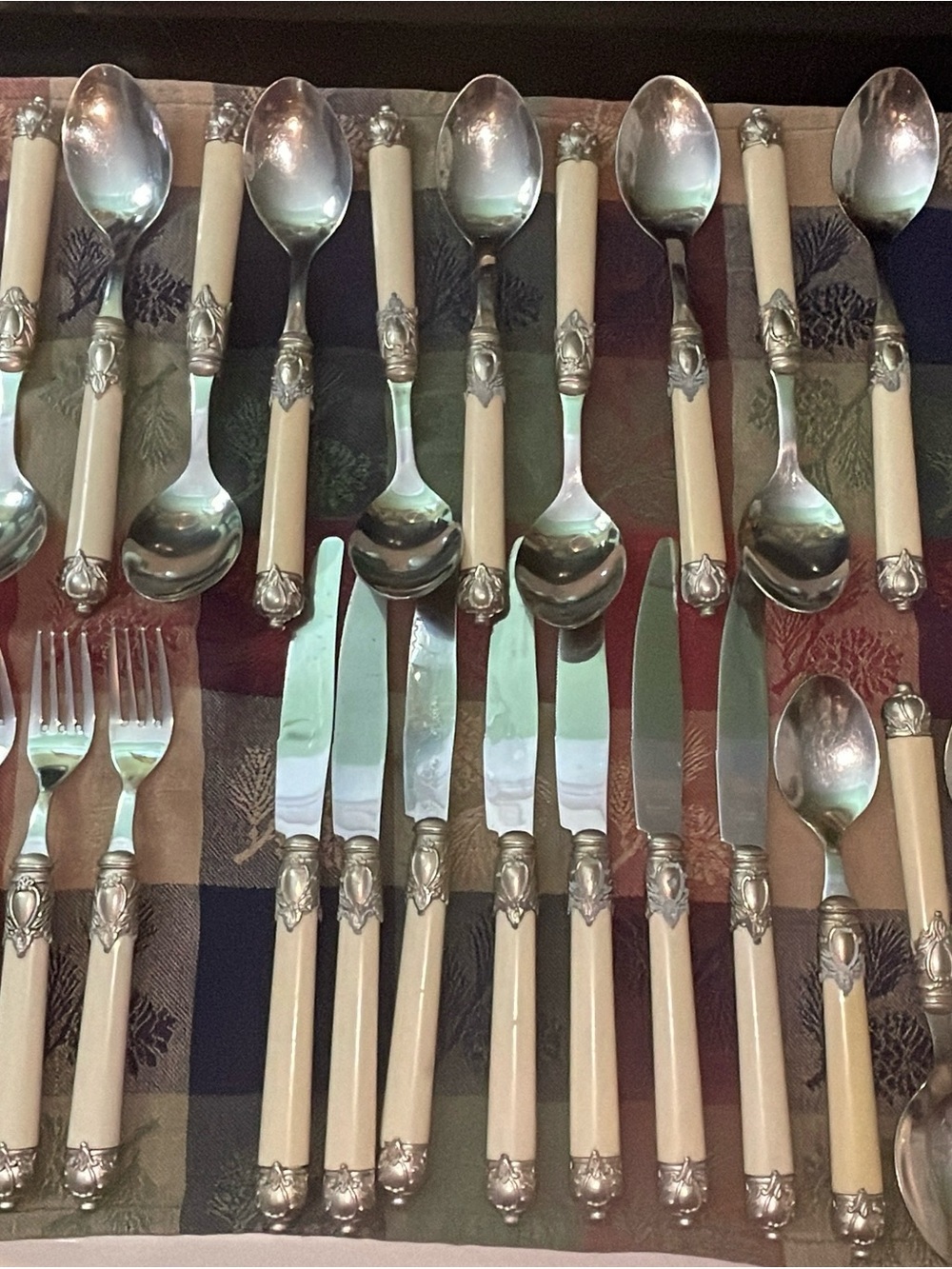 Home Essentials Cream Handle Cutlery Set with Silver Accents